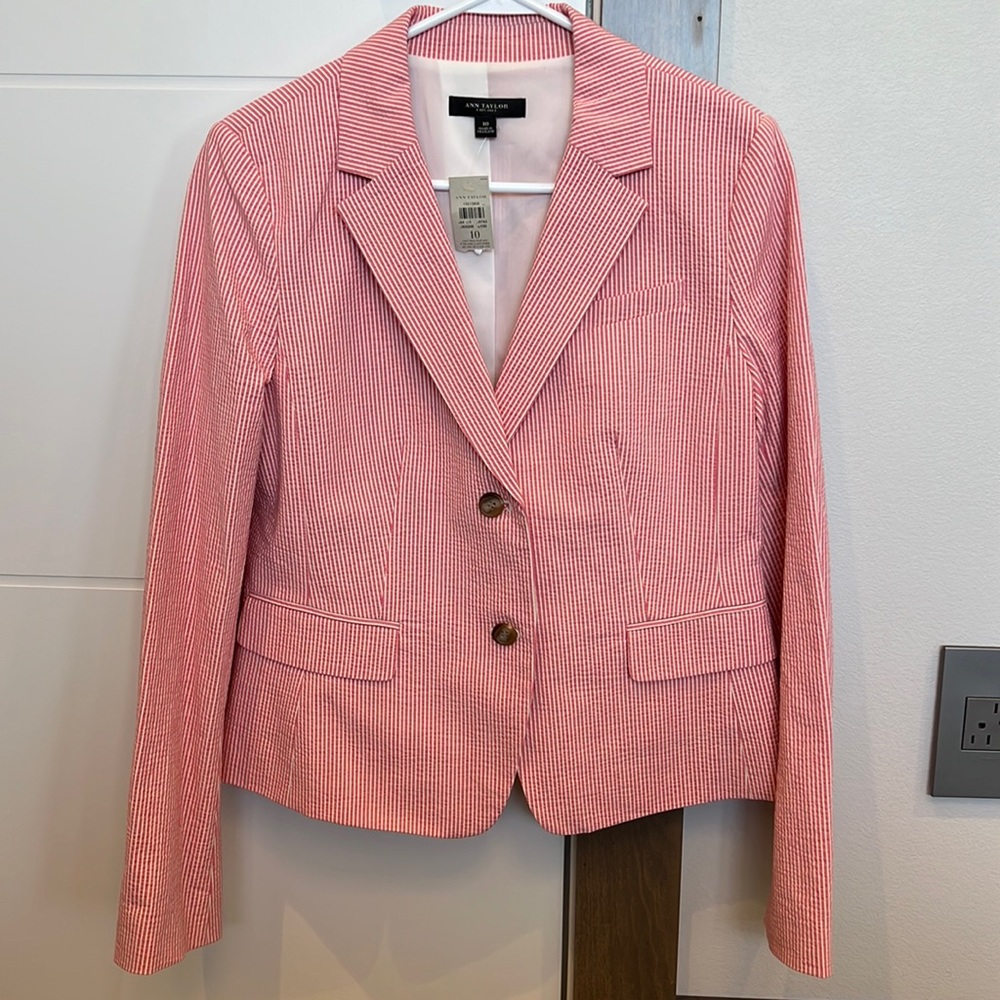 Ann Taylor Seersucker Jacket NWT